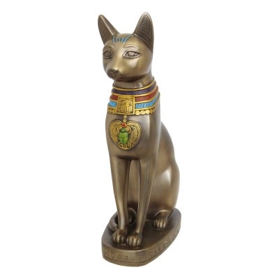 Veronese Cold Cast Bronze Coated Egyptian Mythology Figurine, Bastet, Large