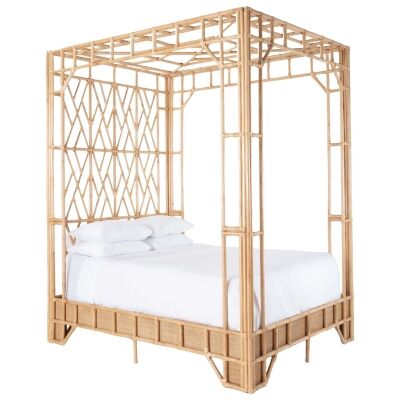 Foreland Rattan 4 Poster Bed, Queen