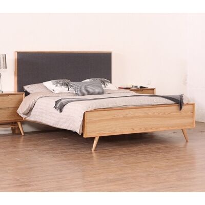 Assens Chestnut Timber Bed, Queen