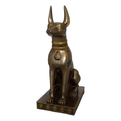Veronese Cold Cast Bronze Coated Egyptian Mythology Figurine, Sitting Anubis