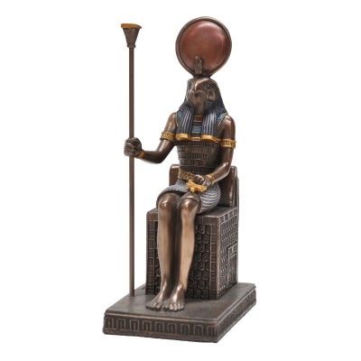 Veronese Cold Cast Bronze Coated Egyptian Mythology Figurine, Sitting Horus