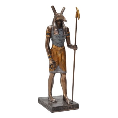 Veronese Cold Cast Bronze Coated Egyptian Mythology Figurine, Standing Seth