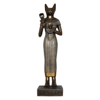Veronese Cold Cast Bronze Coated Egyptian Mythology Figurine, Bastet, Large