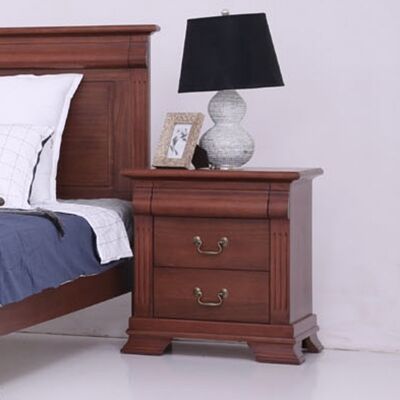 Lucchese African Walnut Timber Bedside Table