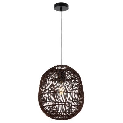 Rana Rattan Pendant Light, Small, Brown