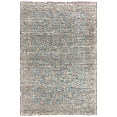 Revival Khotan Hand Knotted Wool & Viscose Rug, 350x450cm, Washed Indigo