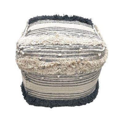 Nomi Woven Fabric Square Pouf