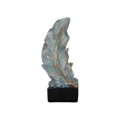 Lissom Feather Sculpture, #1, Blue Patina