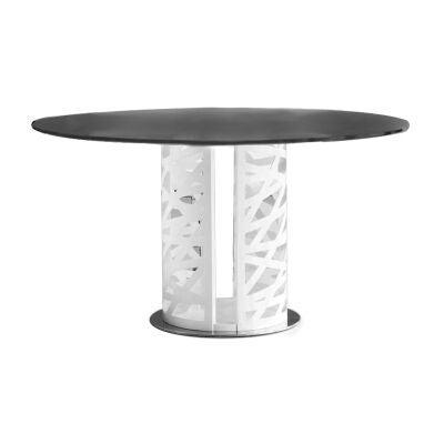Rondo Glass Top Round Dining Table, 130cm