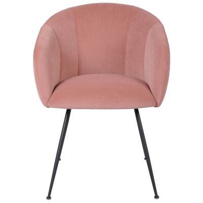 Linn Velvet Fabric Dining Chair, Blush