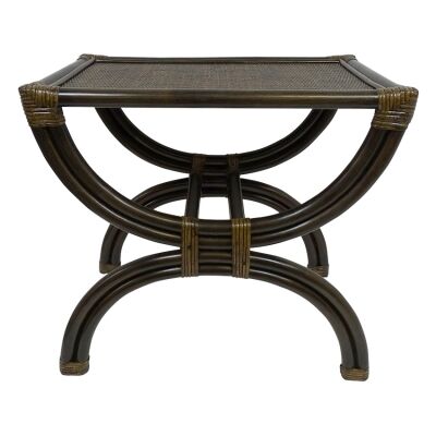 Emley Bamboo Rattan Side Table, Tobacco