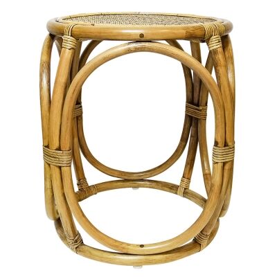 Felix Bamboo Rattan Side Table, Toffee