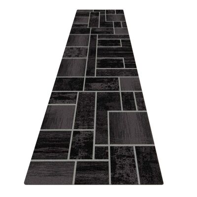 Legacy Clifford Modern Runner Rug, 80x300cm, Black