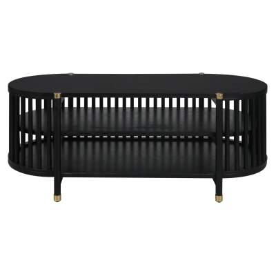 Brego Mango Wood Oval TV Unit, 126cm, Black