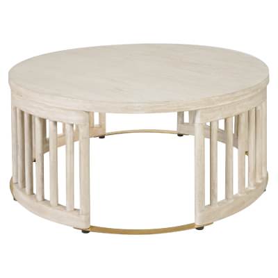 Brego Mango Wood  Round Coffee Table, 80cm, Driftwood