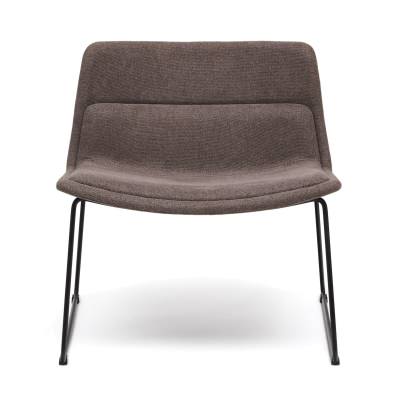 Amarco Chenille Fabric Lounge Chair, Brown / Black
