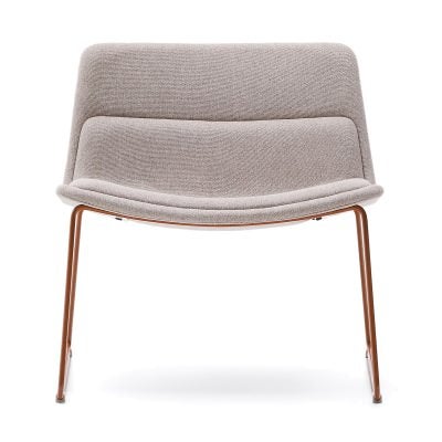 Amarco Chenille Fabric Lounge Chair, Beige / Terracotta