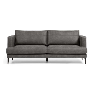 Bellavista Leather Effect Fabric Sofa, 2 Seater, Graphite