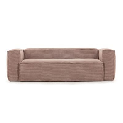 Lorton Corduroy Fabric Sofa, 3 Seater, Blush