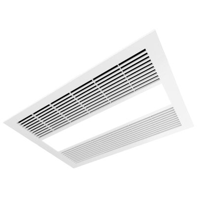 Ventair Sahara Ultra Slim 4-in-1 Fan Bathroom Heater with Exhaust & LED Panel Light, White