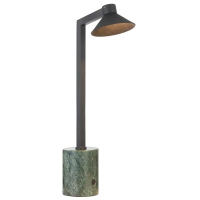 Satrom Iron & Marble Dimmable LED Touch Table Lamp, Black / Green
