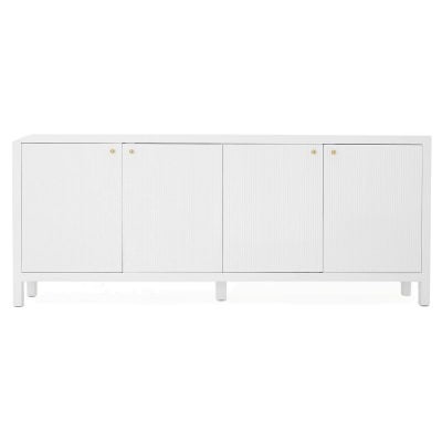 Claudia Mahogany Timber 4 Door Sideboard, 200cm, White