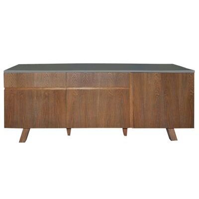 Varallo Wooden 2 Door 3 Drawer Buffet Table, 180cm, Grey Top