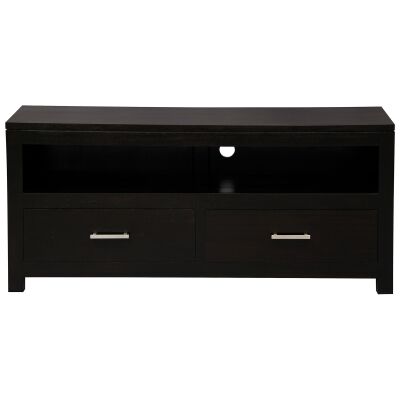 Paris Mahogany Timber 2 Drawer TV Unit, 120cm, Chocolate