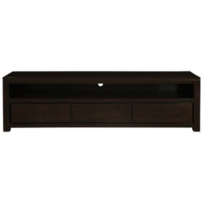 Amsterdam Solid Mahogany Timber 3 Drawer 190cm TV Unit - Chocolate