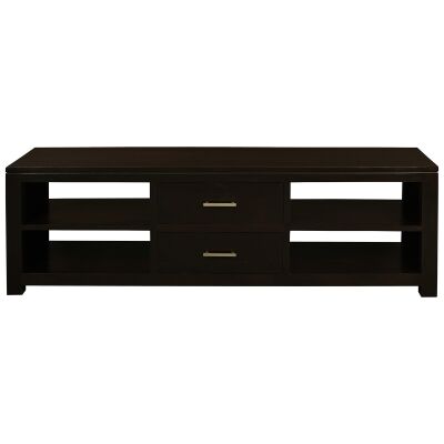 Paris Solid Mahogany Timber Middle Drawer 160cm TV Unit - Chocolate