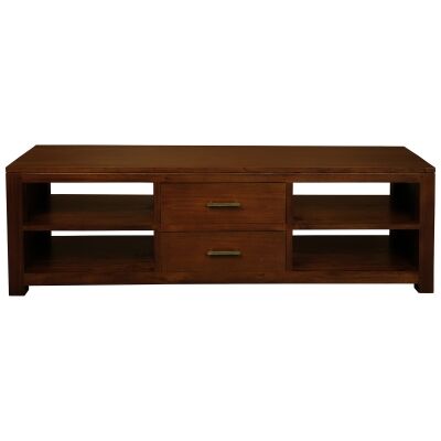 Paris Solid Mahogany Timber Middle Drawer 160cm TV Unit - Mahogany