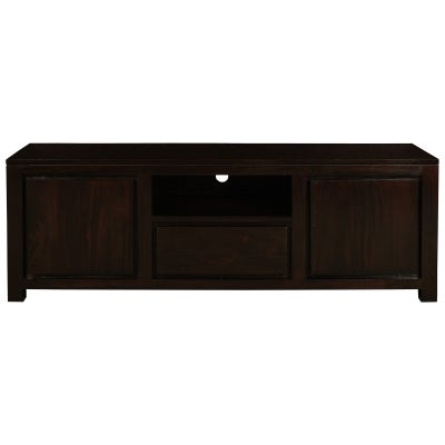 Amsterdam Solid Mahogany Timber 2 Door Single Drawer 160cm TV Unit - Chocolate