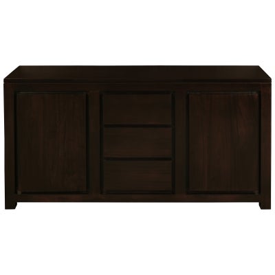 Amsterdam Solid Mahogany Timber 2 Door 3 Drawer  150cm Buffet Table - Chocolate
