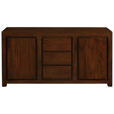 Amsterdam Solid Mahogany Timber 2 Door 3 Drawer  150cm Buffet Table - Mahogany