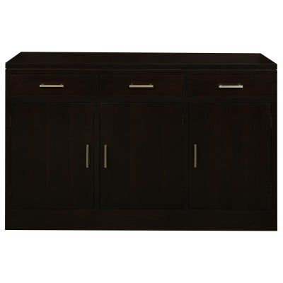 Paris Solid Mahogany Timber 3 Door 3 Drawer 138cm Buffet Table - Chocolate