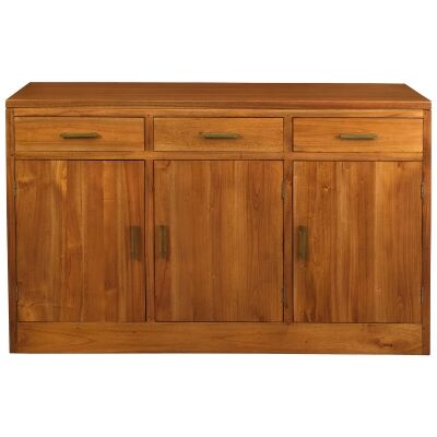 Paris Solid Mahogany Timber 3 Door 3 Drawer 138cm Buffet Table - Light Pecan