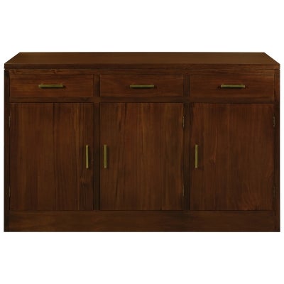 Paris Solid Mahogany Timber 3 Door 3 Drawer 138cm Buffet Table - Mahogany