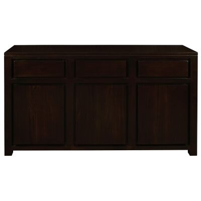 Amsterdam Mahogany Timber 3 Door 3 Drawer Buffet Table, 156cm, Chocolate