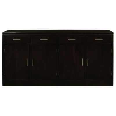 Paris Solid Mahogany 4 Door 4 Drawer Buffet in Chocolate