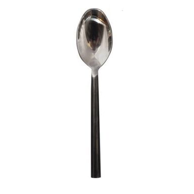 French Country Black Handle Forged Iron Dessert Spoon