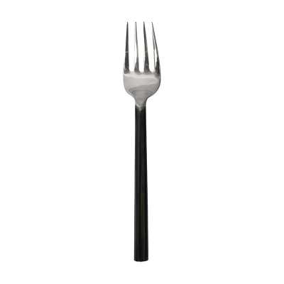 French Country Black Handle Forged Iron Dessert Fork