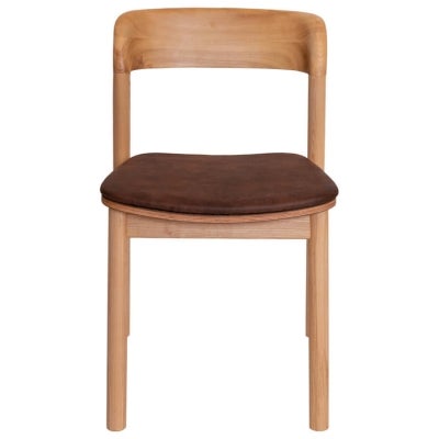 Matilda Commercial Grade Stackable Ashwood Dining Chair, Eastwood Fabric Seat, Natural / Bison