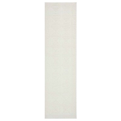 Serenade Shilo Modern Runner Rug, 80x500cm, White