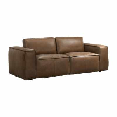 Haroma Full Waxed Leather Sofa, 2 Seater, Tan