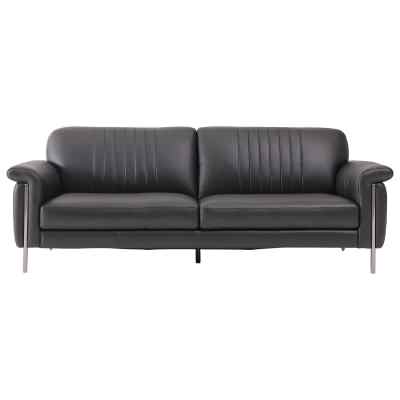 Eliollo Premium Top Grain Full Leather Sofa, 3 Seater, Black