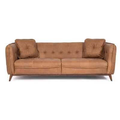 Williamsburg Leather Sofa, 3 Seater, Cognac