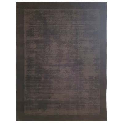 Velour Shear Hand Knotted Wool Rug, 305x430cm, Chocolate