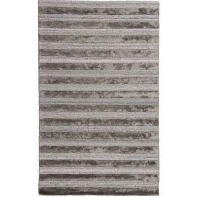 Panama Lines Hand Tuffted Wool & Viscose Rug, 350x250cm, Charcoal
