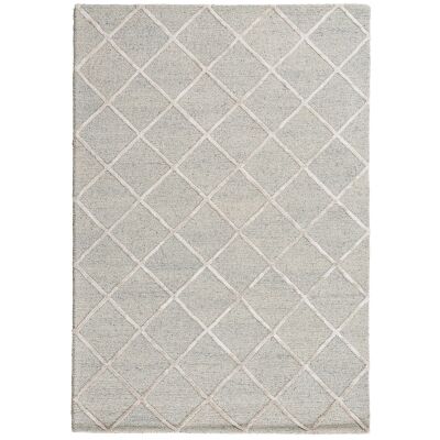 Panama Diamonds Hand Tuffted Wool & Viscose Rug, 400x300cm, Grey