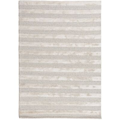 Panama Lines Hand Tuffted Wool & Viscose Rug, 300x250cm, Grey